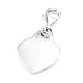 Sterling Silver Engraved Heart Charm w/ Lobster Clasp